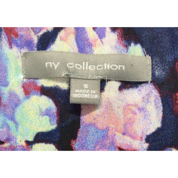 NY Collection Blouse Women's Size S Multicolor Layered Button Up Lightweight - Picture 2 of 11